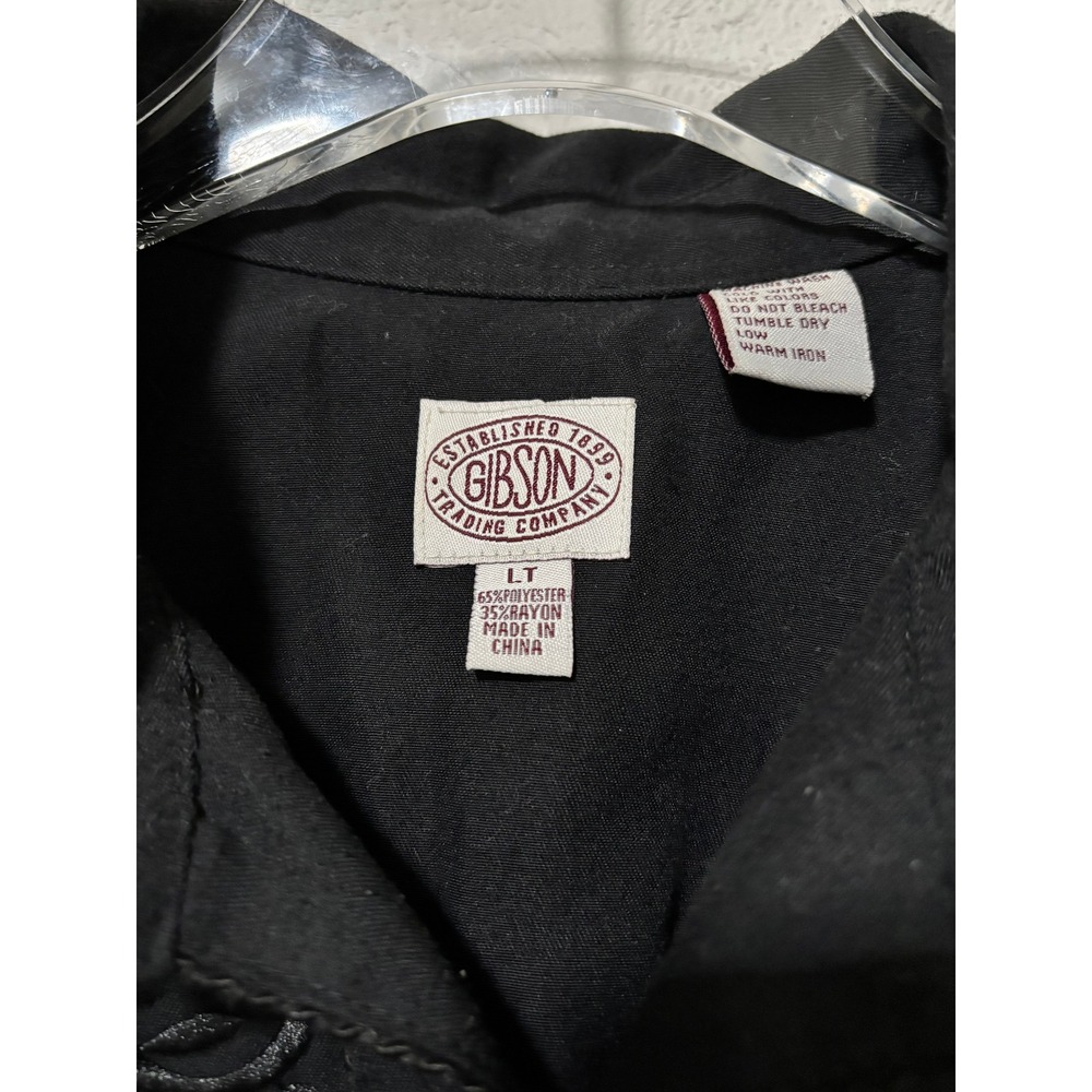 Gibson Trading Company Black Western Embroidered Cropped Long Sleeve Shirt - B13 - Picture 7 of 8
